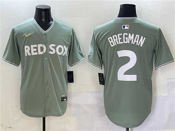 Men%27s Boston Red Sox #2 Alex Bregman Green 2025 City Connect Limited Stitched Jersey
